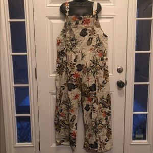 NWT TENDENCY Sleeveless Wide Leg Overalls or Jumpsuit with Pockets casual - 2XL